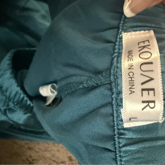 Teal Satin Pajama Set - Picture 7 of 7